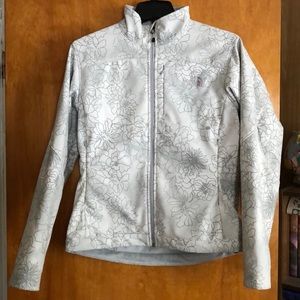 Gray flower print North Face Jacket